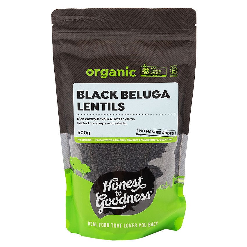 Honest to Goodness Organic Black Beluga Lentils 500g