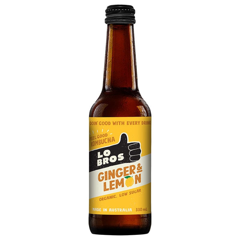 Lo Bros Ginger and Lemon Kombucha 330ml