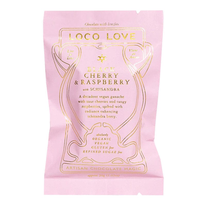 Loco Love Black Cherry and Raspberry Ganache Chocolate 30g