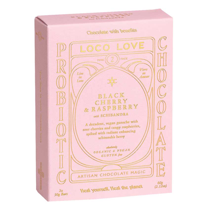 Loco Love Black Cherry and Raspberry Ganache Chocolate Twin Pack