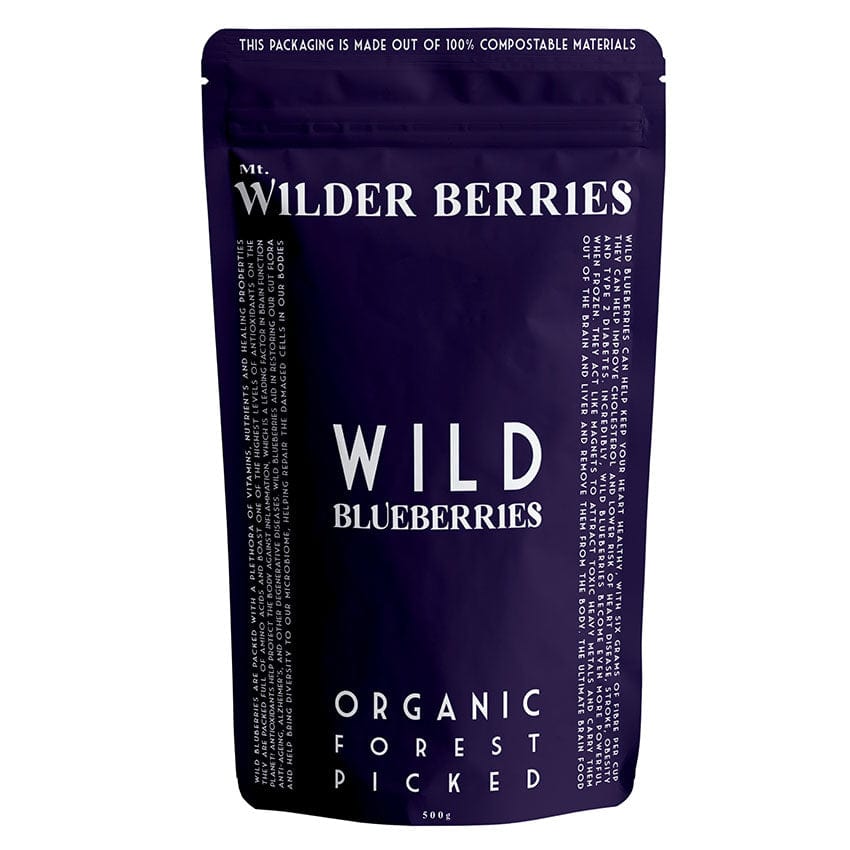 Mt Wilder Berries Frozen Organic Wild Blueberries 500g