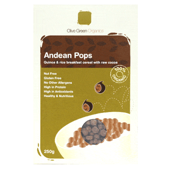 Olive Green Organics Andean Pops Raw Chocolate 250g