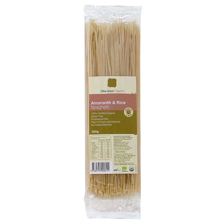 Olive Green Organics Pasta Amaranth and Rice Spaghetti 300g