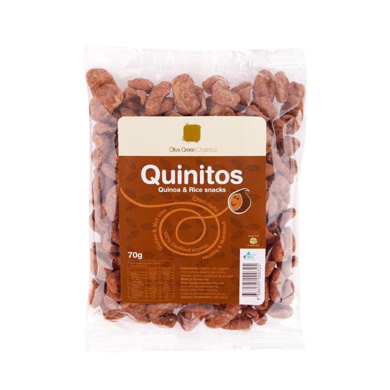 Olive Green Organics Quinitos Quinoa and Rice Chocolate Snacks 70g
