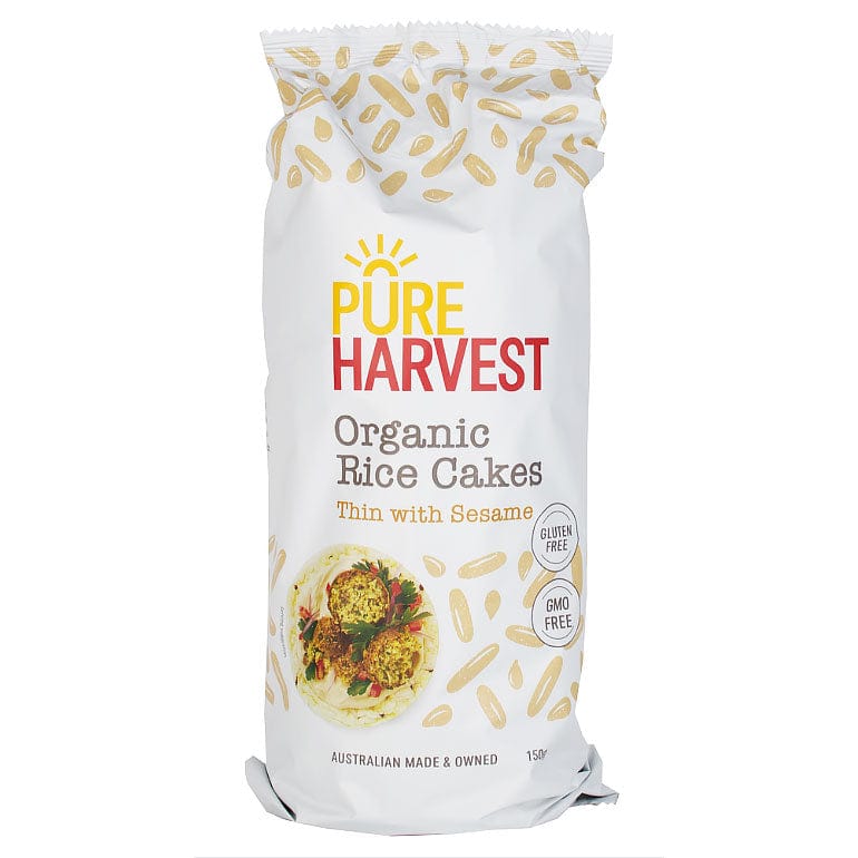 Pure Harvest Organic Rice Cakes Thin Sesame 150g