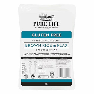 Pure Life Sprouted Brown Rice and Flax Bread 900g