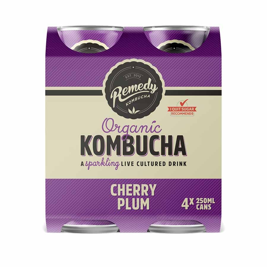 Remedy  Cherry Plum Kombucha CAN 4 x 250ml