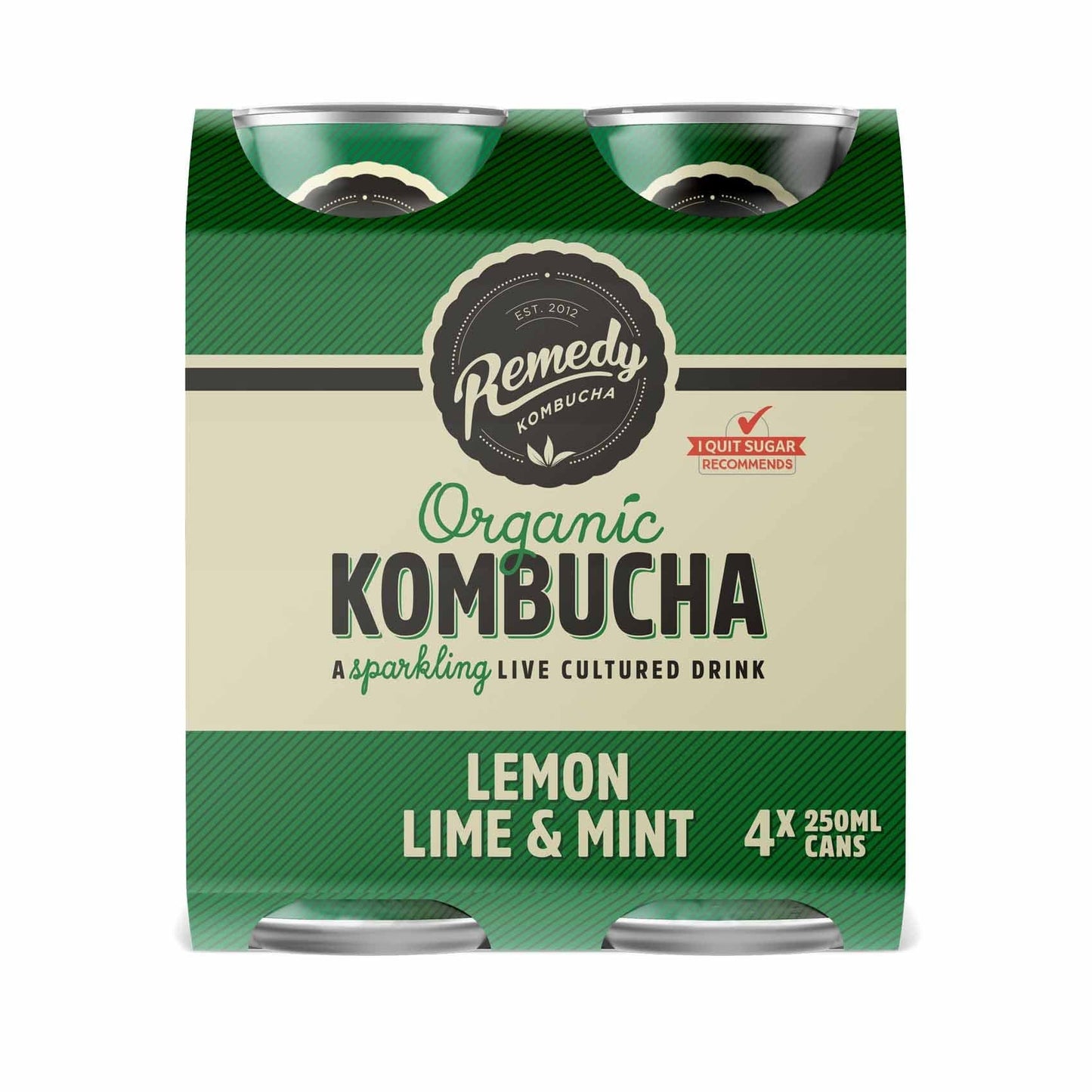 Remedy  Lemon Lime and Mint Kombucha CAN 4 x 250ml