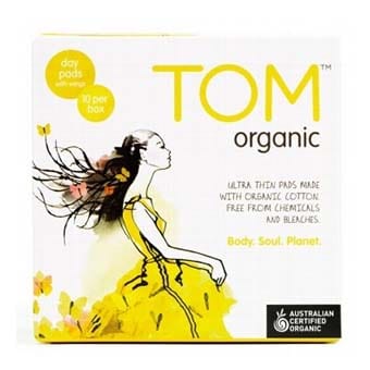 Tom Organic Pads Wings Regular -  Ultra Thin  10's