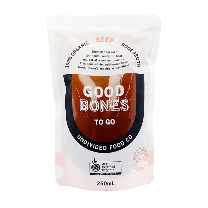 Undivided Food Co Good Bones To Go Organic Beef Broth 250ml
