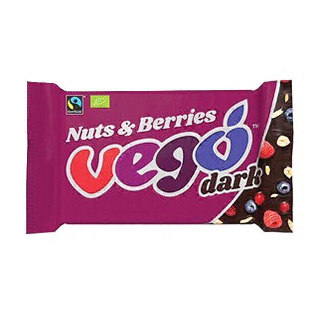 Vego Dark Chocolate Bar Nuts and Berries 85g
